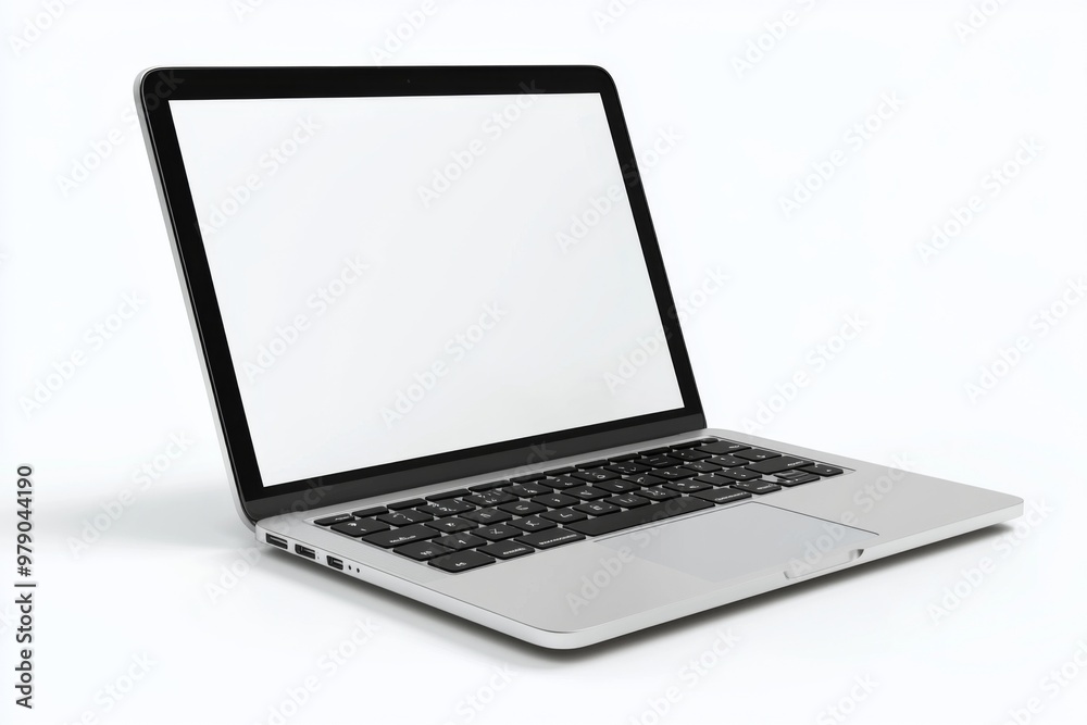 Laptop Mockup on Isolated white background created with Generative AI Laptop Mockup on Isolated white background created with Generative AI