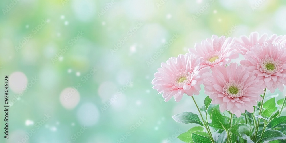 Fototapeta premium Lovely springtime natural background with languid flowers on a blurry space background.
