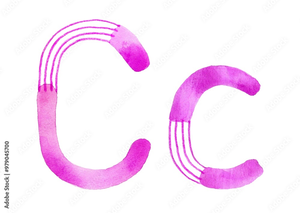 Delicate pink watercolor uppercase 'C' and lowercase 'c' hand-painted with fluid, soft strokes. Ideal for logo design, custom invitations, or feminine branding. Delicate pink watercolor uppercase 'C' and lowercase 'c' hand-painted with fluid, soft strokes. Ideal for logo design, custom invitations, or feminine branding.
