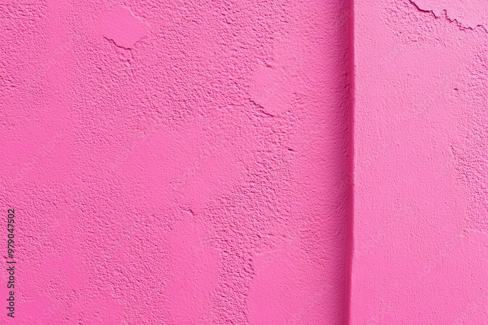 Fototapeta premium A textured pink wall with a smooth corner, showcasing vibrant color and surface detail.