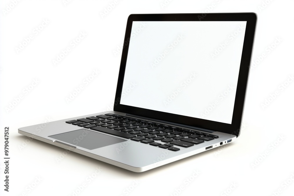 Laptop Mockup on Isolated white background created with Generative AI Laptop Mockup on Isolated white background created with Generative AI