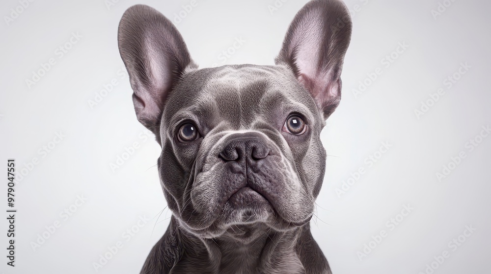 Close up Portrait of a French Bulldog with Big Ears Close up Portrait of a French Bulldog with Big Ears
