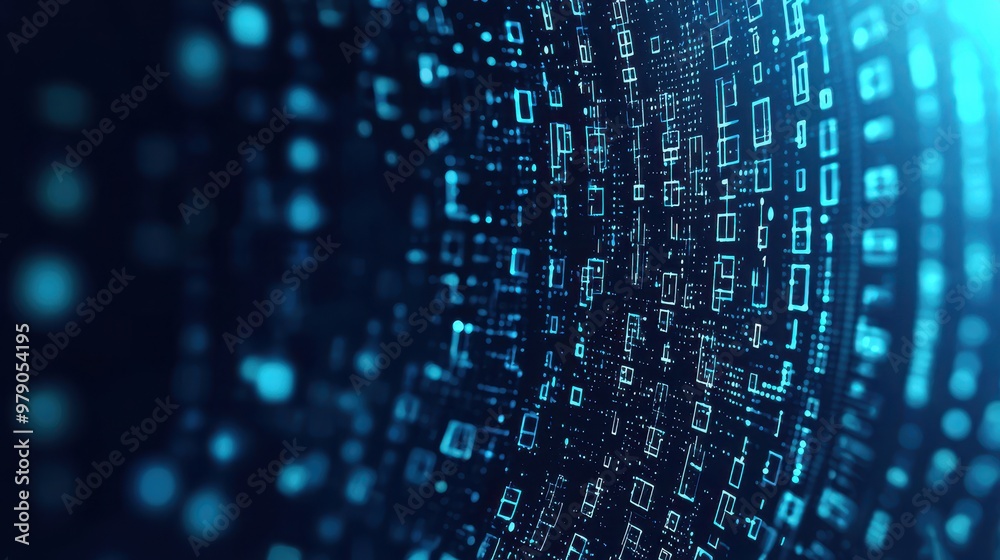 Abstract Blue and Black Technology Background Abstract Blue and Black Technology Background