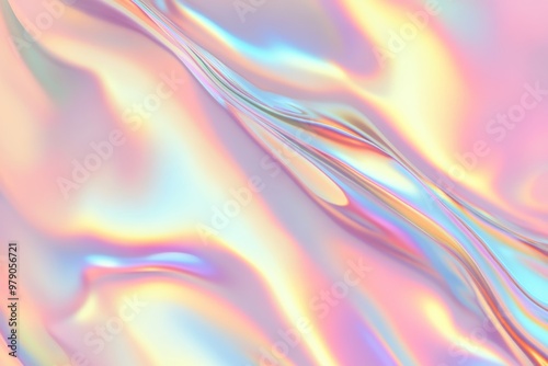 Wallpaper Mural Colorful abstract background with bubbles, fluid texture, pastel shades, curvy wavy motion Torontodigital.ca