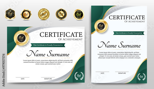 Achievement Certificates template design for award, business, and education needs. vector