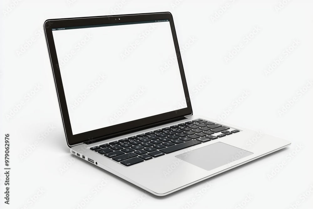 Laptop Mockup on Isolated white background created with Generative AI Laptop Mockup on Isolated white background created with Generative AI