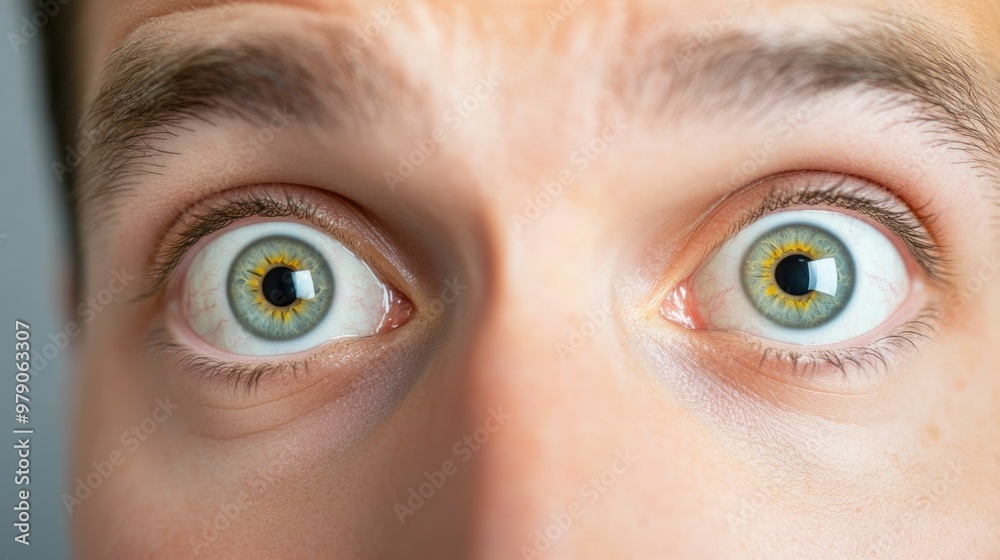 Closeup of a person s eyes widened in genuine shock and amazement as they witness an unexpected and startling sight The intense vivid Closeup of a person s eyes widened in genuine shock and amazement as they witness an unexpected and startling sight The intense vivid