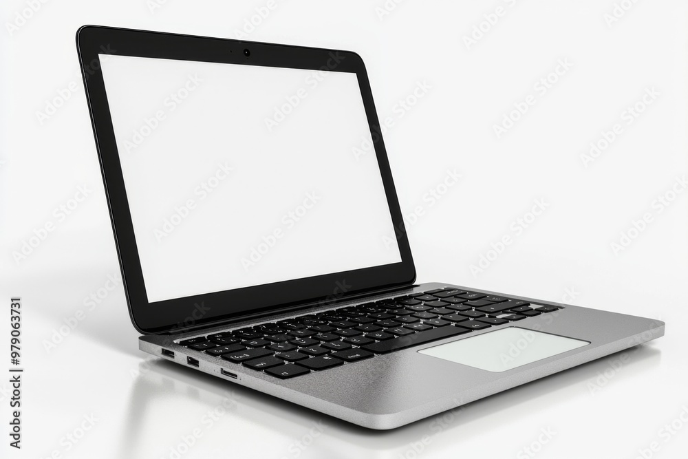 Fototapeta premium Laptop Mockup on Isolated white background created with Generative AI