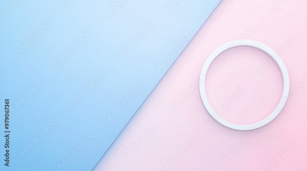 A minimalist design featuring a circular shape on a split pastel background. A minimalist design featuring a circular shape on a split pastel background.