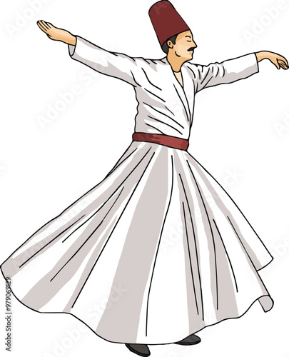 Turkish whirling dervish. It is a part of Turkish culture.