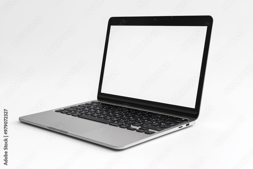 Laptop Mockup on Isolated white background created with Generative AI Laptop Mockup on Isolated white background created with Generative AI