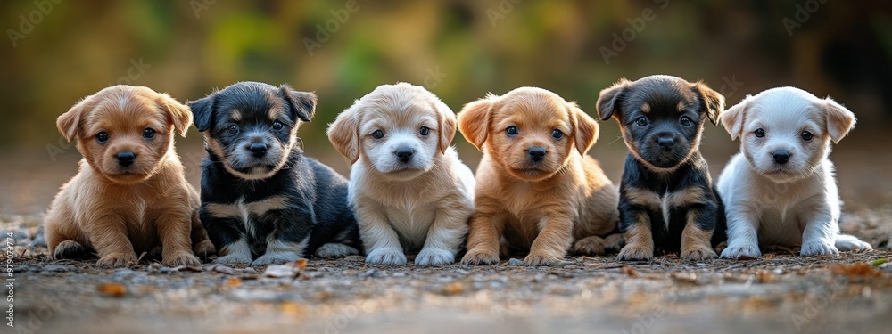 many cute puppies. pack of little happy puppies many cute puppies. pack of little happy puppies