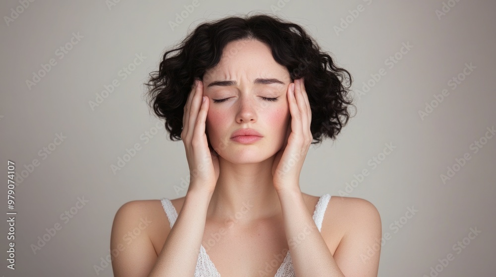 Portrait of a Distraught Woman with Her Head in Her Hands Showing Intense Emotional Distress Anxiety and Despair Portrait of a Distraught Woman with Her Head in Her Hands Showing Intense Emotional Distress Anxiety and Despair