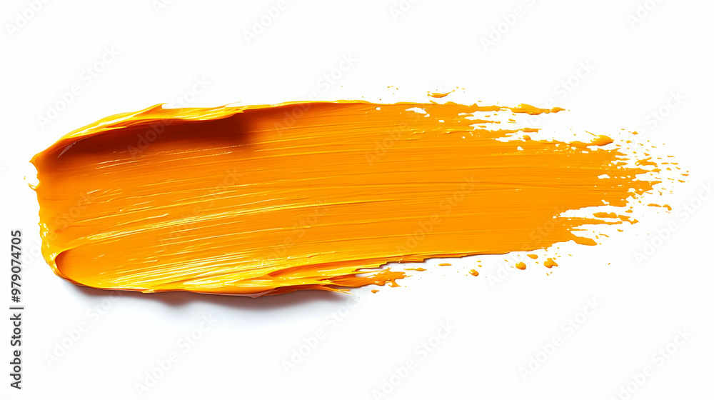 Abstract Yellow Paint Stroke on a White Background, A Vibrant Brushstroke, For Creative Design Projects and Graphic Art Abstract Yellow Paint Stroke on a White Background, A Vibrant Brushstroke, For Creative Design Projects and Graphic Art