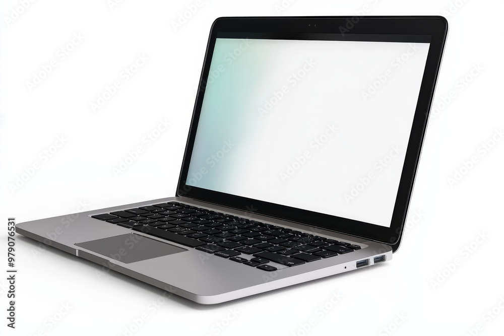 Laptop Mockup on Isolated white background created with Generative AI Laptop Mockup on Isolated white background created with Generative AI