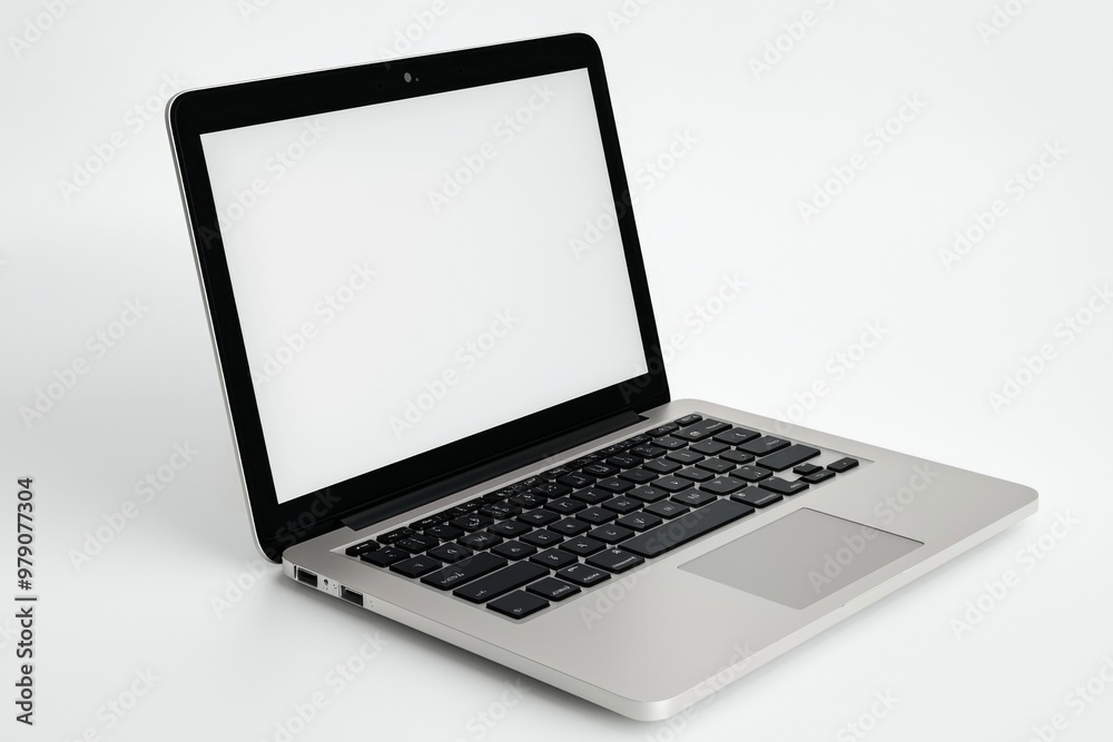 Laptop Mockup on Isolated white background created with Generative AI Laptop Mockup on Isolated white background created with Generative AI