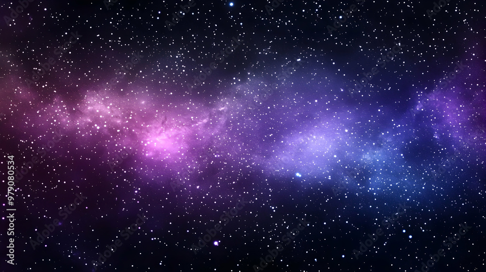 Obraz premium Abstract Cosmic Background with Purple and Blue Nebulae and Stars