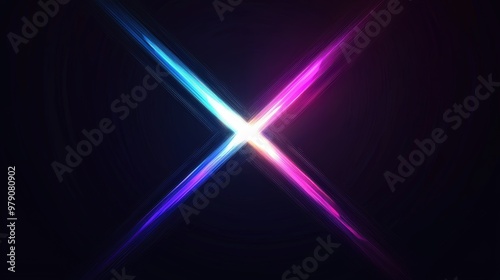 Abstract neon light beams