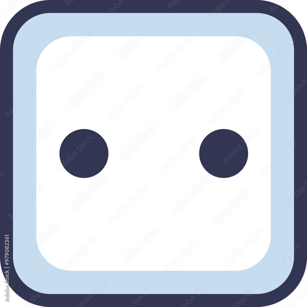 Cartoon of a simple electrical outlet with two round sockets. Cartoon of a simple electrical outlet with two round sockets.