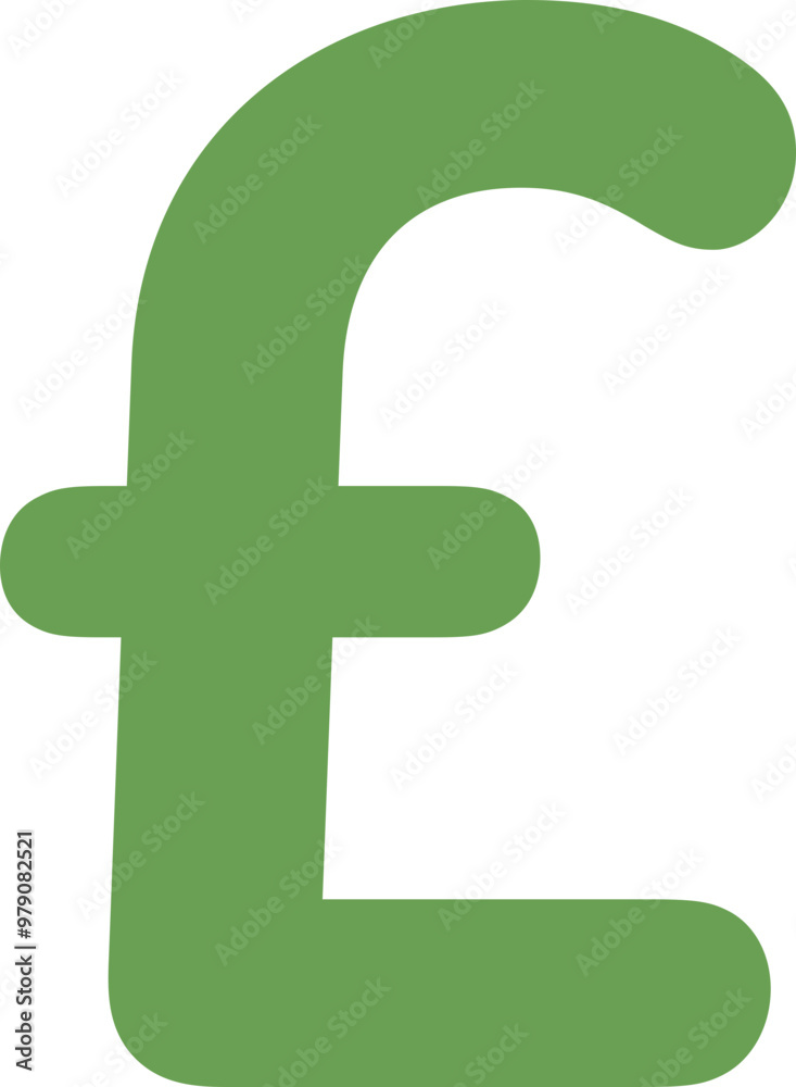 Fototapeta premium Green Pound symbol, concept of finance at Poundiecon.