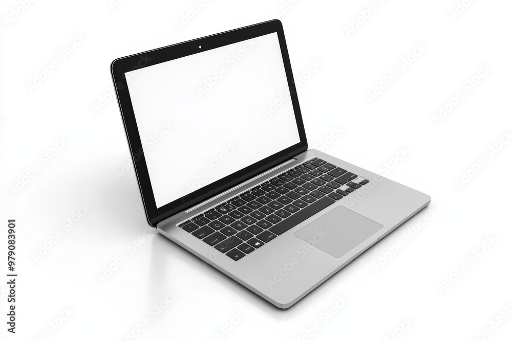 Laptop Mockup on Isolated white background created with Generative AI Laptop Mockup on Isolated white background created with Generative AI