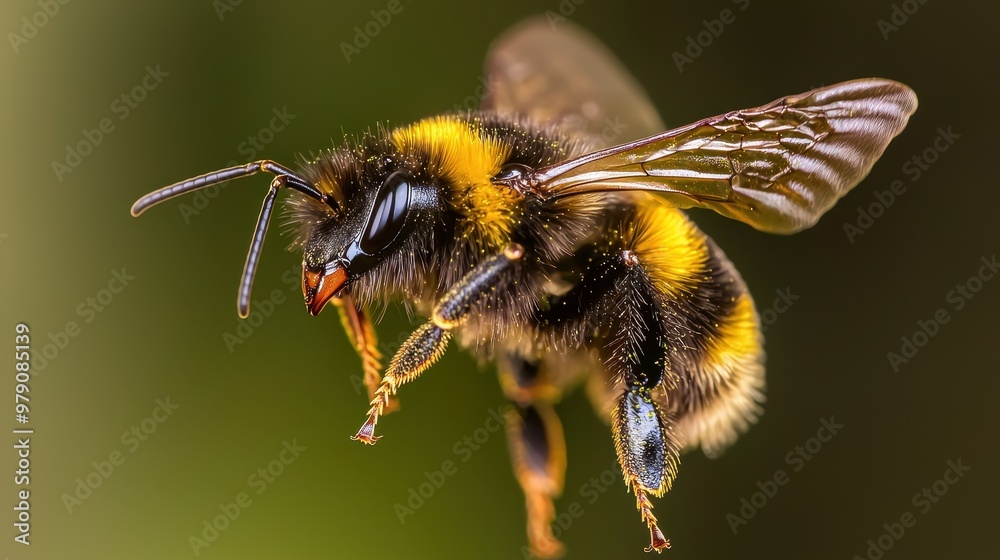 Bumblebee in Flight Closeup Macro Photography Bumblebee in Flight Closeup Macro Photography