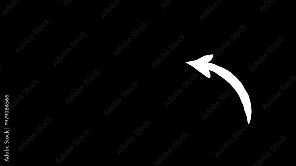 Sleek Curved Arrow on Black Background, dynamic Motion in Minimalist Design Sleek Curved Arrow on Black Background, dynamic Motion in Minimalist Design