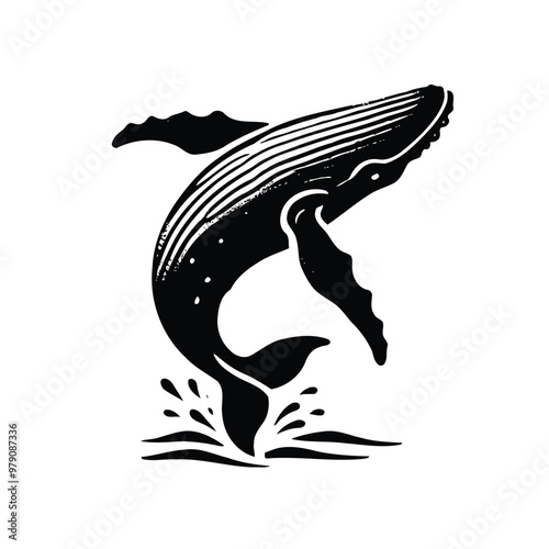 Whale Breaching Silhouette
