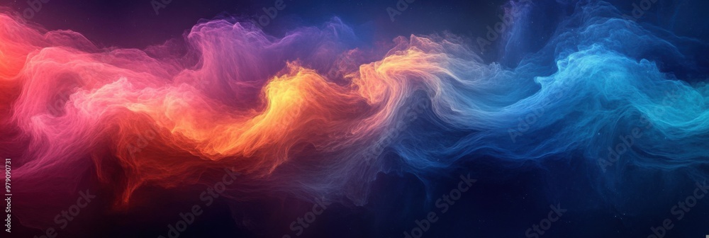 Fototapeta premium Ethereal Waves of Color: A Dreamlike Abstract Expression of Vibrant Fluid Dynamics
