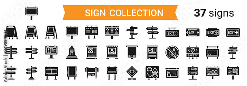 street signs billboards informational signs collection 37 sign icon designs