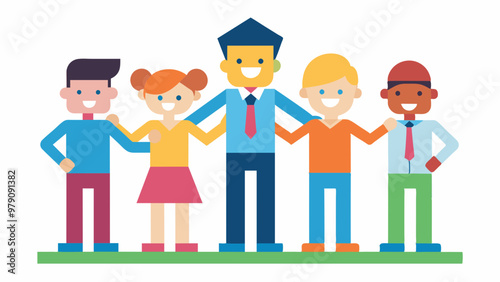 Team work. Vector illustration in flat cartoon style stock illustration photo