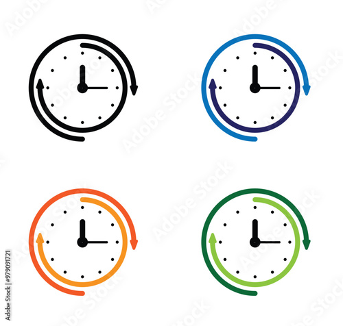 Abstract Clock Showing Time Different Colors. Stopwatch or other measuring device business concept