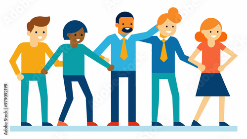 Team work. Vector illustration in flat cartoon style stock illustration photo