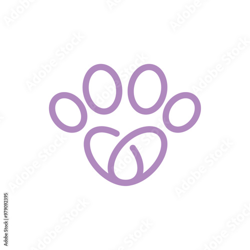 pet pawn logo simple monoline
