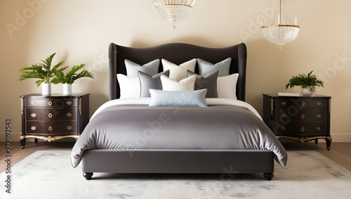  Cozy bedroom featuring a bed, nightstands, and a lamp, perfect for relaxation and comfort.