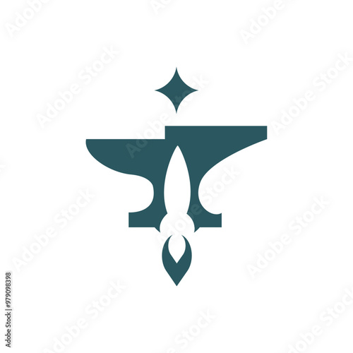 anvil logo rocket negative space