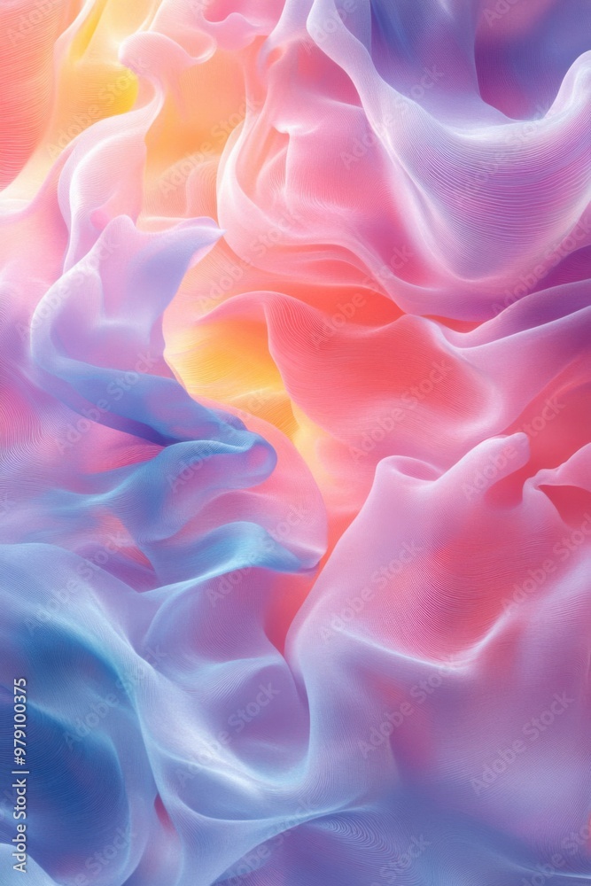 Fototapeta premium Ethereal Flow: A Captivating Abstract Vision of Soft Colors and Flowing Shapes