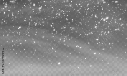 Christmas background with snowflakes. Snow flakes with wind, snow background.S now storm effect, blurred, cold wind with snow png. Heavy snowfall, snowflakes in different shapes and forms. Wind.