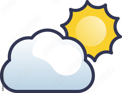 Illustration of a partly cloudy weather icon with a sun and cloud.