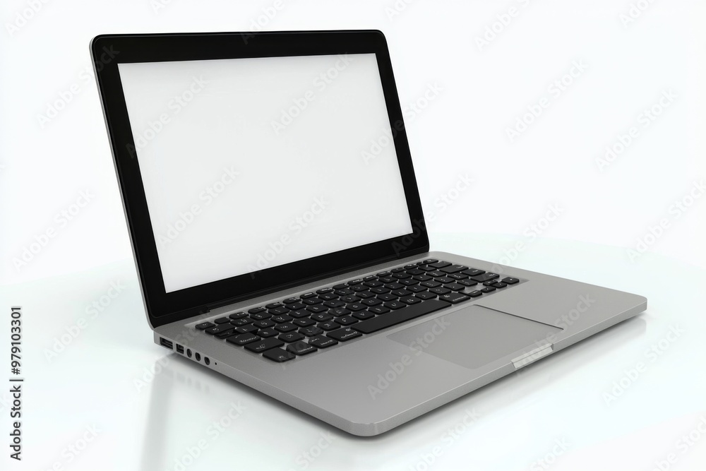 Laptop Mockup on Isolated white background created with Generative AI Laptop Mockup on Isolated white background created with Generative AI