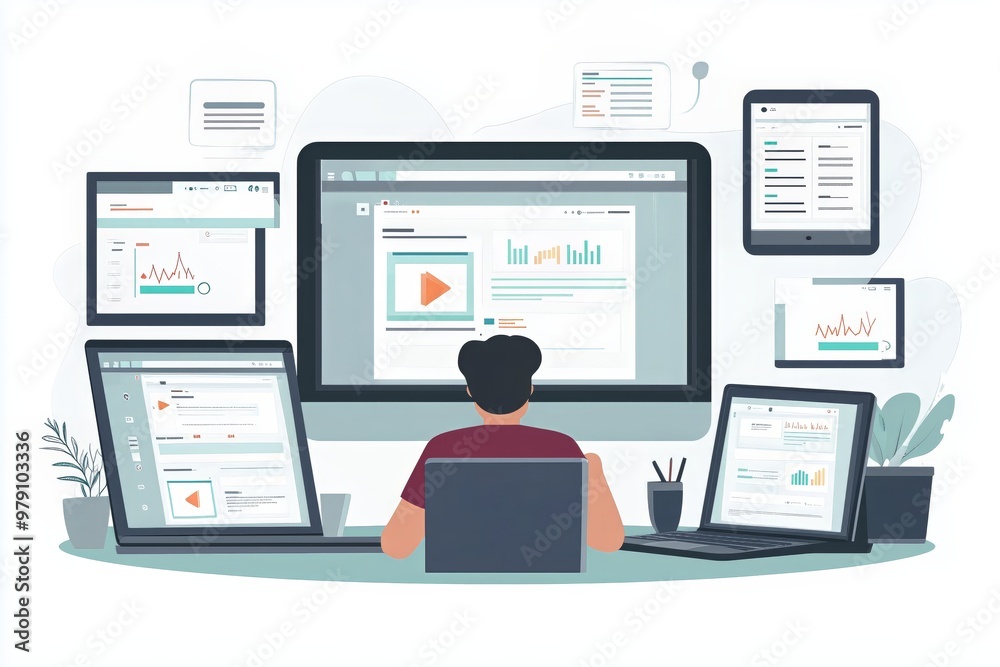 Digital Analyst at Multi-Screen Workstation Digital Analyst at Multi-Screen Workstation