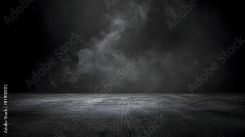 Abstract Smoke Texture on Dark Surface Background with Light