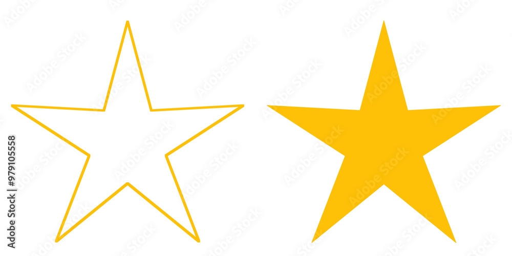Obraz premium Star illustration isolated icon. Stars illustration icons. Stars collection. Golden Stars isolated on white background. illustration Star