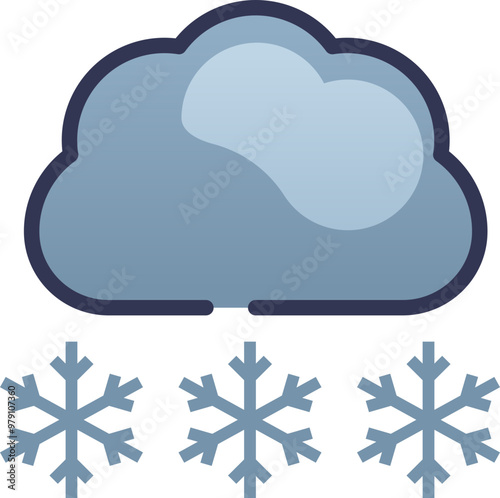 Cloud with snowflakes icon representing snowfall or winter weather.