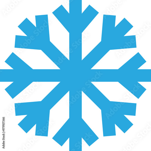 Blue snowflake symbol representing winter, cold, and uniqueness.