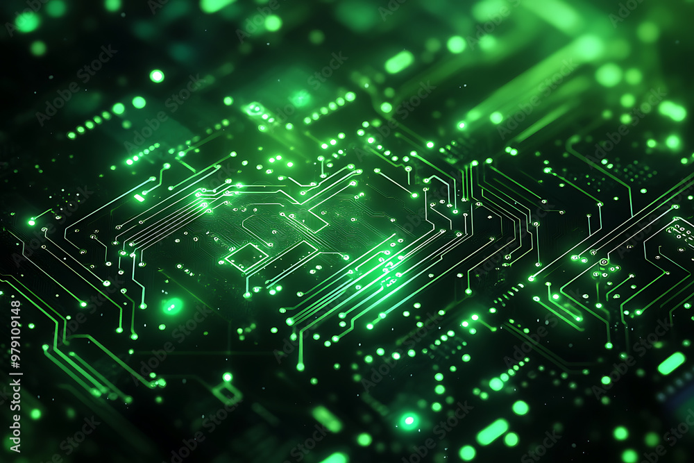 Abstract representation of a circuit board with glowing neon lines and geometric patterns against a dark background. The image evokes a high-tech, futuristic feel with ample copy space
Abstract representation of a circuit board with glowing neon lines and geometric patterns against a dark background. The image evokes a high-tech, futuristic feel with ample copy space