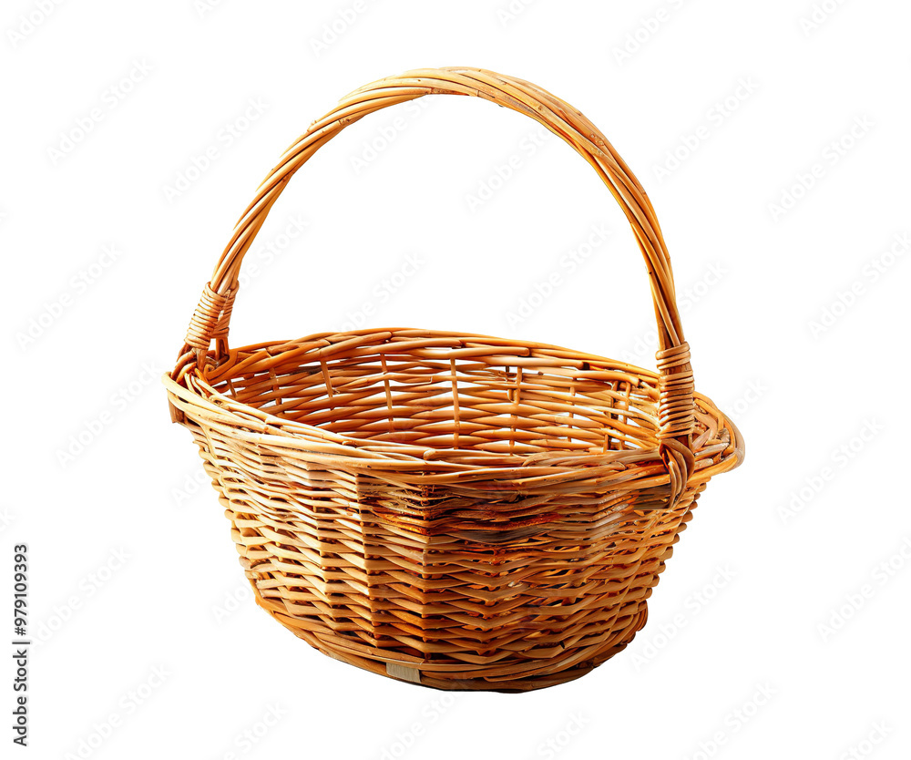 Empty wicker basket on isolated background Empty wicker basket on isolated background