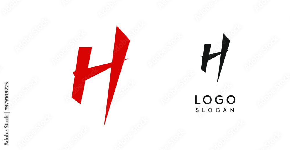 Simple brush pen letter H in Asian typographic style. Logo monogram for food and beverage packaging, Asian cuisine, restaurants, graphic design studios, and branding agencies. Vector illustration. Simple brush pen letter H in Asian typographic style. Logo monogram for food and beverage packaging, Asian cuisine, restaurants, graphic design studios, and branding agencies. Vector illustration.