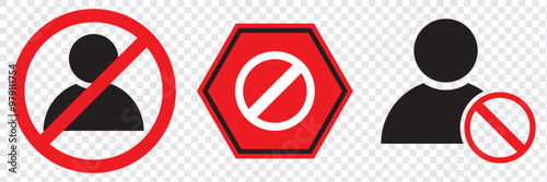 Ban isolated icon, blocked linear icon, block outline vector icon with editable stroke. EPS 10.