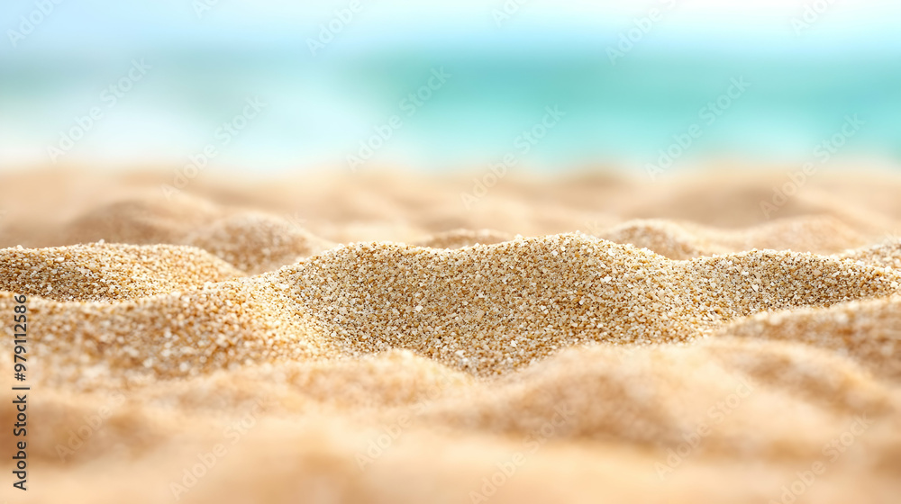 Close-up Photo of Sandy Beach with Ocean Blurred in the Background